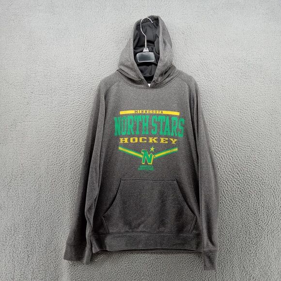 Minnesota‎ North Stars Sweatshirt Mens Medium Gray Heather Vintage Style Hoodie - Picture 1 of 8